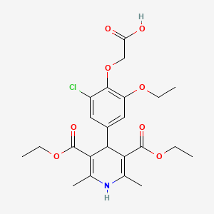 {4-[3,5-bis(ethoxycarbonyl)-2,6-dimethyl-1,4-dihydro-4-pyridinyl]-2-chloro-6-ethoxyphenoxy}acetic acid