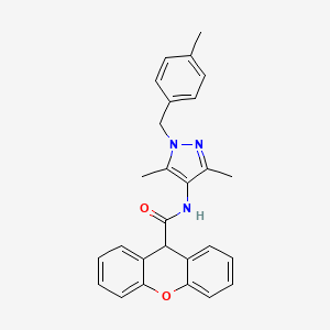 molecular formula C27H25N3O2 B3555650 N-[3,5-dimethyl-1-(4-methylbenzyl)-1H-pyrazol-4-yl]-9H-xanthene-9-carboxamide 