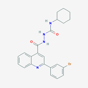 molecular formula C23H23BrN4O2 B3555651 2-{[2-(3-bromophenyl)-4-quinolinyl]carbonyl}-N-cyclohexylhydrazinecarboxamide 