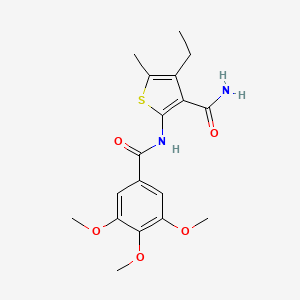 molecular formula C18H22N2O5S B3555662 4-ethyl-5-methyl-2-[(3,4,5-trimethoxybenzoyl)amino]-3-thiophenecarboxamide 