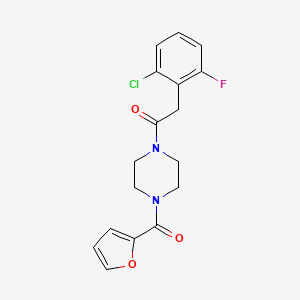 molecular formula C17H16ClFN2O3 B3555703 1-[(2-chloro-6-fluorophenyl)acetyl]-4-(2-furoyl)piperazine 