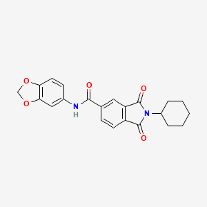 N-1,3-benzodioxol-5-yl-2-cyclohexyl-1,3-dioxo-5-isoindolinecarboxamide