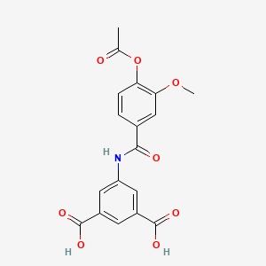 molecular formula C18H15NO8 B3555738 5-{[4-(acetyloxy)-3-methoxybenzoyl]amino}isophthalic acid 