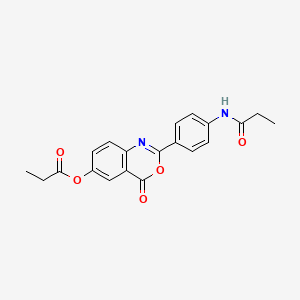 4-oxo-2-[4-(propionylamino)phenyl]-4H-3,1-benzoxazin-6-yl propionate