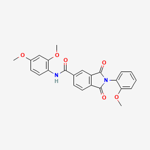 molecular formula C24H20N2O6 B3555758 N-(2,4-dimethoxyphenyl)-2-(2-methoxyphenyl)-1,3-dioxo-5-isoindolinecarboxamide 