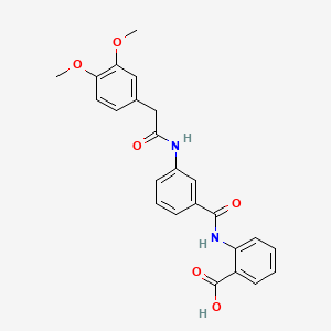 molecular formula C24H22N2O6 B3555762 2-[(3-{[(3,4-dimethoxyphenyl)acetyl]amino}benzoyl)amino]benzoic acid CAS No. 693236-94-1