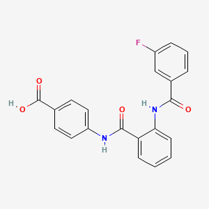 4-({2-[(3-fluorobenzoyl)amino]benzoyl}amino)benzoic acid