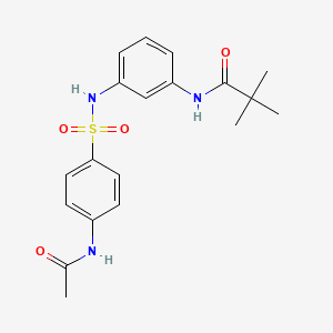 molecular formula C19H23N3O4S B3555791 N-[3-({[4-(acetylamino)phenyl]sulfonyl}amino)phenyl]-2,2-dimethylpropanamide 