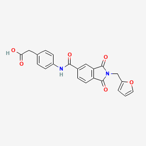 molecular formula C22H16N2O6 B3555798 [4-({[2-(2-furylmethyl)-1,3-dioxo-2,3-dihydro-1H-isoindol-5-yl]carbonyl}amino)phenyl]acetic acid 