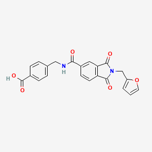 molecular formula C22H16N2O6 B3555803 4-[({[2-(2-furylmethyl)-1,3-dioxo-2,3-dihydro-1H-isoindol-5-yl]carbonyl}amino)methyl]benzoic acid 