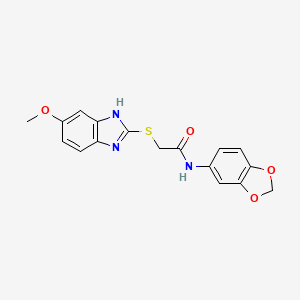 N-1,3-benzodioxol-5-yl-2-[(5-methoxy-1H-benzimidazol-2-yl)thio]acetamide