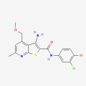 molecular formula C17H15BrClN3O2S B3555844 3-amino-N-(4-bromo-3-chlorophenyl)-4-(methoxymethyl)-6-methylthieno[2,3-b]pyridine-2-carboxamide 