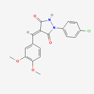 1-(4-chlorophenyl)-4-(3,4-dimethoxybenzylidene)-3,5-pyrazolidinedione