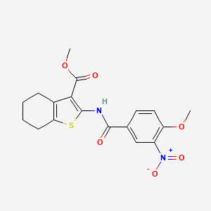 molecular formula C18H18N2O6S B3555904 methyl 2-[(4-methoxy-3-nitrobenzoyl)amino]-4,5,6,7-tetrahydro-1-benzothiophene-3-carboxylate 