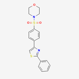 molecular formula C19H18N2O3S2 B3555944 4-{[4-(2-phenyl-1,3-thiazol-4-yl)phenyl]sulfonyl}morpholine 