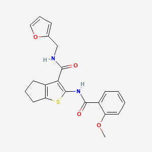 molecular formula C21H20N2O4S B3555956 N-(2-furylmethyl)-2-[(2-methoxybenzoyl)amino]-5,6-dihydro-4H-cyclopenta[b]thiophene-3-carboxamide 