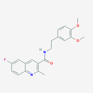 molecular formula C21H21FN2O3 B3555985 N-[2-(3,4-dimethoxyphenyl)ethyl]-6-fluoro-2-methyl-3-quinolinecarboxamide 