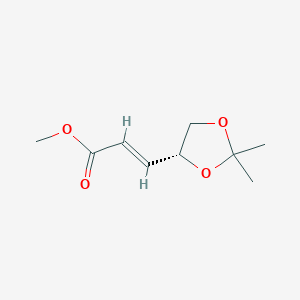 molecular formula C9H14O4 B035560 (4R,alphaE)-2,2-Dimethyl-1,3-dioxolane-4-acrylic acid methyl ester CAS No. 106757-55-5