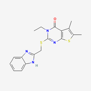 2-[(1H-benzimidazol-2-ylmethyl)thio]-3-ethyl-5,6-dimethylthieno[2,3-d]pyrimidin-4(3H)-one