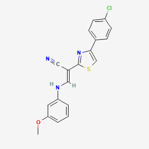 molecular formula C19H14ClN3OS B3556011 2-[4-(4-chlorophenyl)-1,3-thiazol-2-yl]-3-[(3-methoxyphenyl)amino]acrylonitrile 