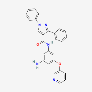 N-[3-amino-5-(3-pyridinyloxy)phenyl]-1,3-diphenyl-1H-pyrazole-4-carboxamide