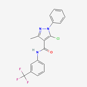 molecular formula C18H13ClF3N3O B3556045 5-chloro-3-methyl-1-phenyl-N-[3-(trifluoromethyl)phenyl]-1H-pyrazole-4-carboxamide 