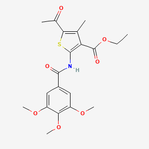 molecular formula C20H23NO7S B3556082 ethyl 5-acetyl-4-methyl-2-[(3,4,5-trimethoxybenzoyl)amino]-3-thiophenecarboxylate 