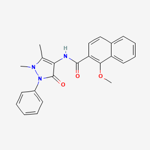 molecular formula C23H21N3O3 B3556084 N-(1,5-dimethyl-3-oxo-2-phenyl-2,3-dihydro-1H-pyrazol-4-yl)-1-methoxy-2-naphthamide 