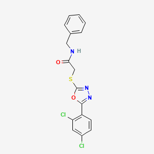 molecular formula C17H13Cl2N3O2S B3556104 N-benzyl-2-{[5-(2,4-dichlorophenyl)-1,3,4-oxadiazol-2-yl]thio}acetamide 