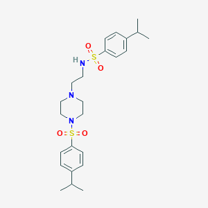 molecular formula C24H35N3O4S2 B355612 4-isopropyl-N-(2-{4-[(4-isopropylphenyl)sulfonyl]-1-piperazinyl}ethyl)benzenesulfonamide CAS No. 889782-89-2