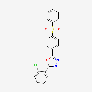 molecular formula C20H13ClN2O3S B3556130 2-(2-chlorophenyl)-5-[4-(phenylsulfonyl)phenyl]-1,3,4-oxadiazole 