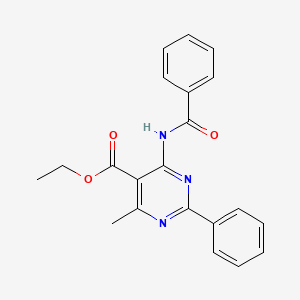 molecular formula C21H19N3O3 B3556143 ethyl 4-(benzoylamino)-6-methyl-2-phenyl-5-pyrimidinecarboxylate 