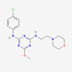 molecular formula C16H21ClN6O2 B3556155 N-(4-chlorophenyl)-6-methoxy-N'-[2-(4-morpholinyl)ethyl]-1,3,5-triazine-2,4-diamine 