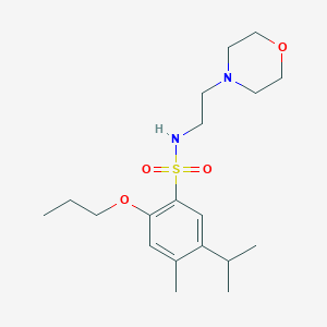 molecular formula C19H32N2O4S B355616 5-isopropyl-4-methyl-N-[2-(4-morpholinyl)ethyl]-2-propoxybenzenesulfonamide CAS No. 942772-33-0