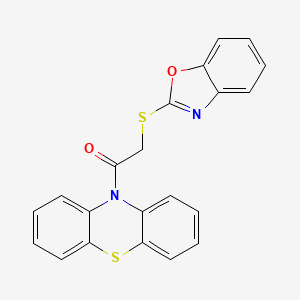 molecular formula C21H14N2O2S2 B3556164 10-[(1,3-benzoxazol-2-ylthio)acetyl]-10H-phenothiazine 