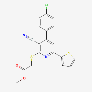 methyl {[4-(4-chlorophenyl)-3-cyano-6-(2-thienyl)pyridin-2-yl]thio}acetate