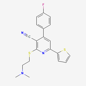 2-{[2-(dimethylamino)ethyl]thio}-4-(4-fluorophenyl)-6-(2-thienyl)nicotinonitrile