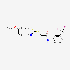 2-[(6-ethoxy-1,3-benzothiazol-2-yl)thio]-N-[3-(trifluoromethyl)phenyl]acetamide