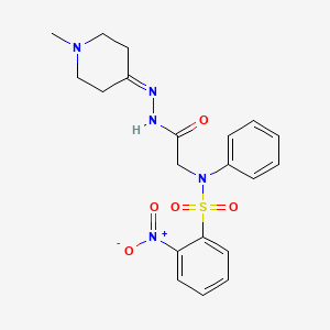 N-{2-[2-(1-methyl-4-piperidinylidene)hydrazino]-2-oxoethyl}-2-nitro-N-phenylbenzenesulfonamide