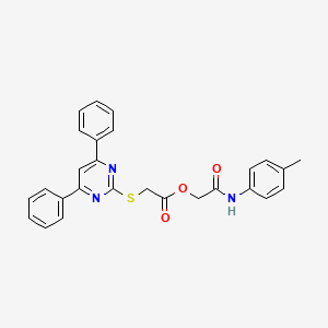 molecular formula C27H23N3O3S B3556219 2-[(4-methylphenyl)amino]-2-oxoethyl [(4,6-diphenylpyrimidin-2-yl)thio]acetate 