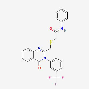 molecular formula C24H18F3N3O2S B3556238 2-[({4-oxo-3-[3-(trifluoromethyl)phenyl]-3,4-dihydro-2-quinazolinyl}methyl)thio]-N-phenylacetamide 