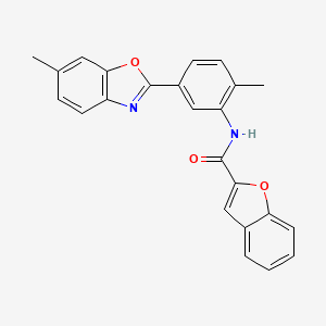 molecular formula C24H18N2O3 B3556240 N-[2-methyl-5-(6-methyl-1,3-benzoxazol-2-yl)phenyl]-1-benzofuran-2-carboxamide 