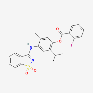 4-[(1,1-dioxido-1,2-benzisothiazol-3-yl)amino]-2-isopropyl-5-methylphenyl 2-fluorobenzoate