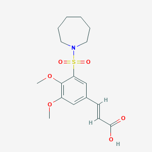 molecular formula C17H23NO6S B3556265 3-[3-(1-azepanylsulfonyl)-4,5-dimethoxyphenyl]acrylic acid 