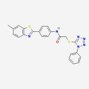 N-[4-(6-methyl-1,3-benzothiazol-2-yl)phenyl]-2-[(1-phenyl-1H-tetrazol-5-yl)thio]acetamide