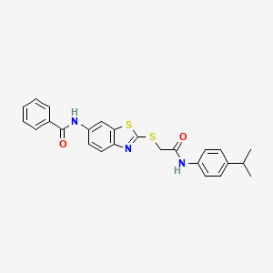 molecular formula C25H23N3O2S2 B3556281 N-[2-({2-[(4-isopropylphenyl)amino]-2-oxoethyl}thio)-1,3-benzothiazol-6-yl]benzamide 