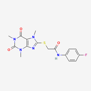 N-(4-fluorophenyl)-2-[(1,3,7-trimethyl-2,6-dioxo-2,3,6,7-tetrahydro-1H-purin-8-yl)thio]acetamide