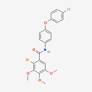 molecular formula C22H19BrClNO5 B3556305 2-bromo-N-[4-(4-chlorophenoxy)phenyl]-3,4,5-trimethoxybenzamide 