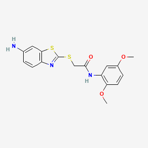 molecular formula C17H17N3O3S2 B3556310 2-[(6-amino-1,3-benzothiazol-2-yl)thio]-N-(2,5-dimethoxyphenyl)acetamide 