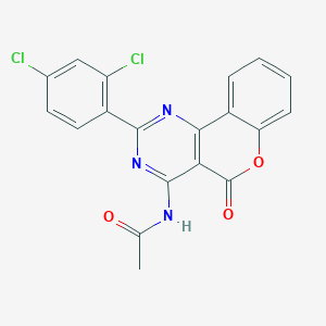 molecular formula C19H11Cl2N3O3 B3556336 N-[2-(2,4-dichlorophenyl)-5-oxo-5H-chromeno[4,3-d]pyrimidin-4-yl]acetamide 